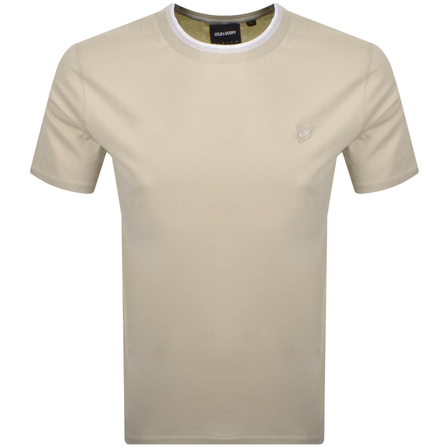 Image number 1 for Lyle And Scott Tipped T Shirt Beige