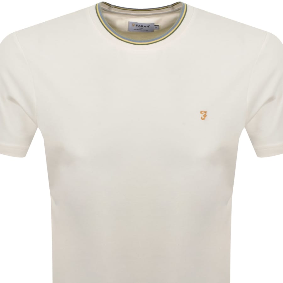 Image number 2 for Farah Alvin Tipped T Shirt White