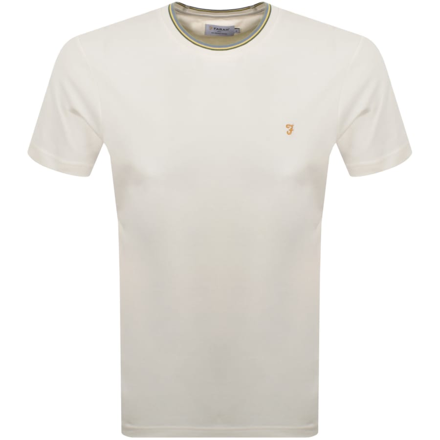 Image number 1 for Farah Alvin Tipped T Shirt White