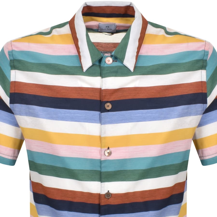 Image number 2 for Paul Smith Zebra Short Sleeved Shirt Multi Navy
