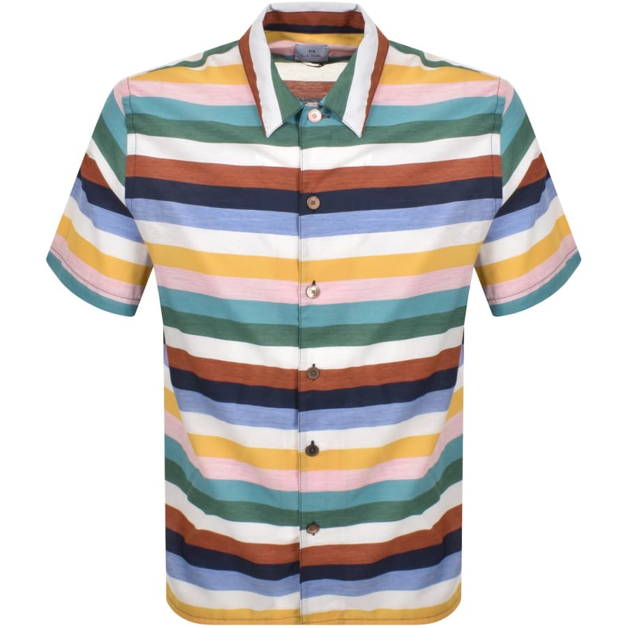 Image number 1 for Paul Smith Zebra Short Sleeved Shirt Multi Navy