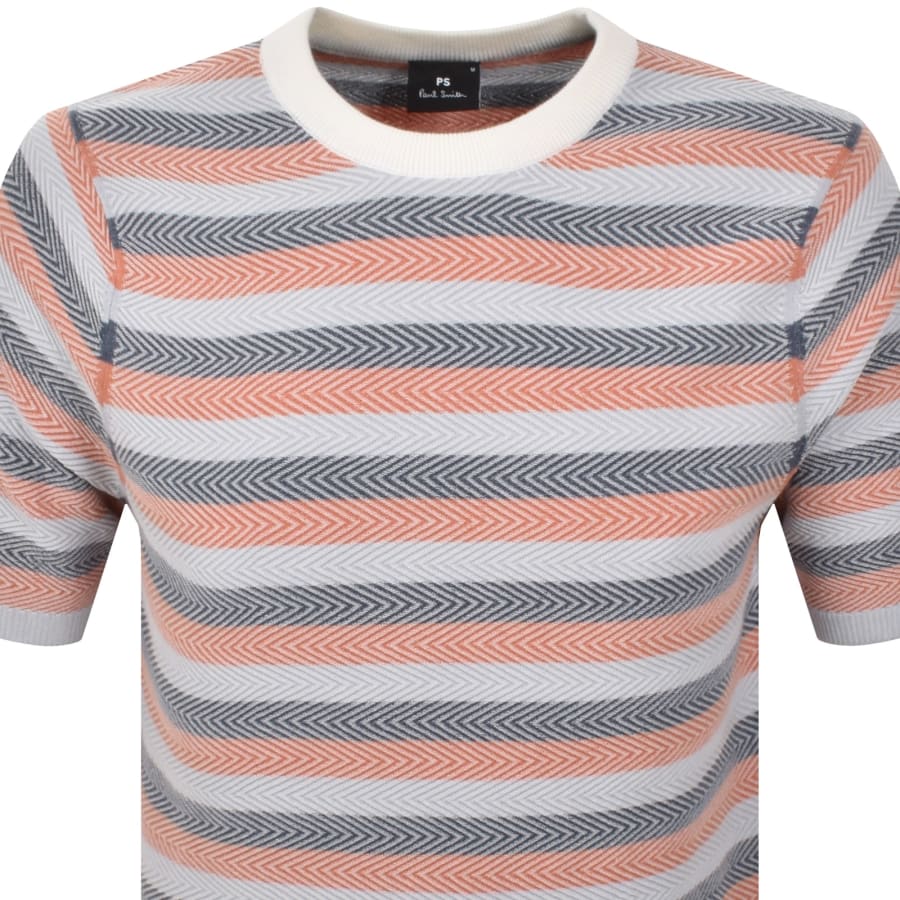 Image number 2 for Paul Smith Knit Stripe T Shirt White