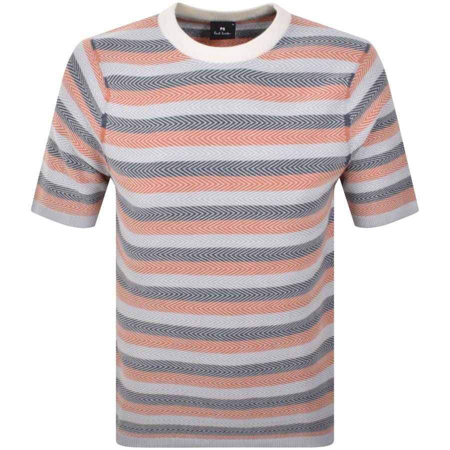 Image number 1 for Paul Smith Knit Stripe T Shirt White