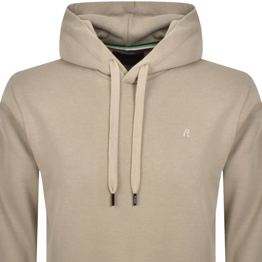 Image number 2 for Replay Fleece Hoodie Stone Beige