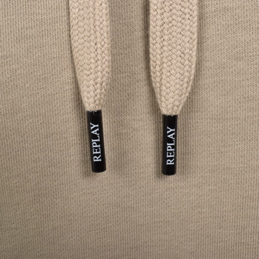 Image number 5 for Replay Fleece Hoodie Stone Beige
