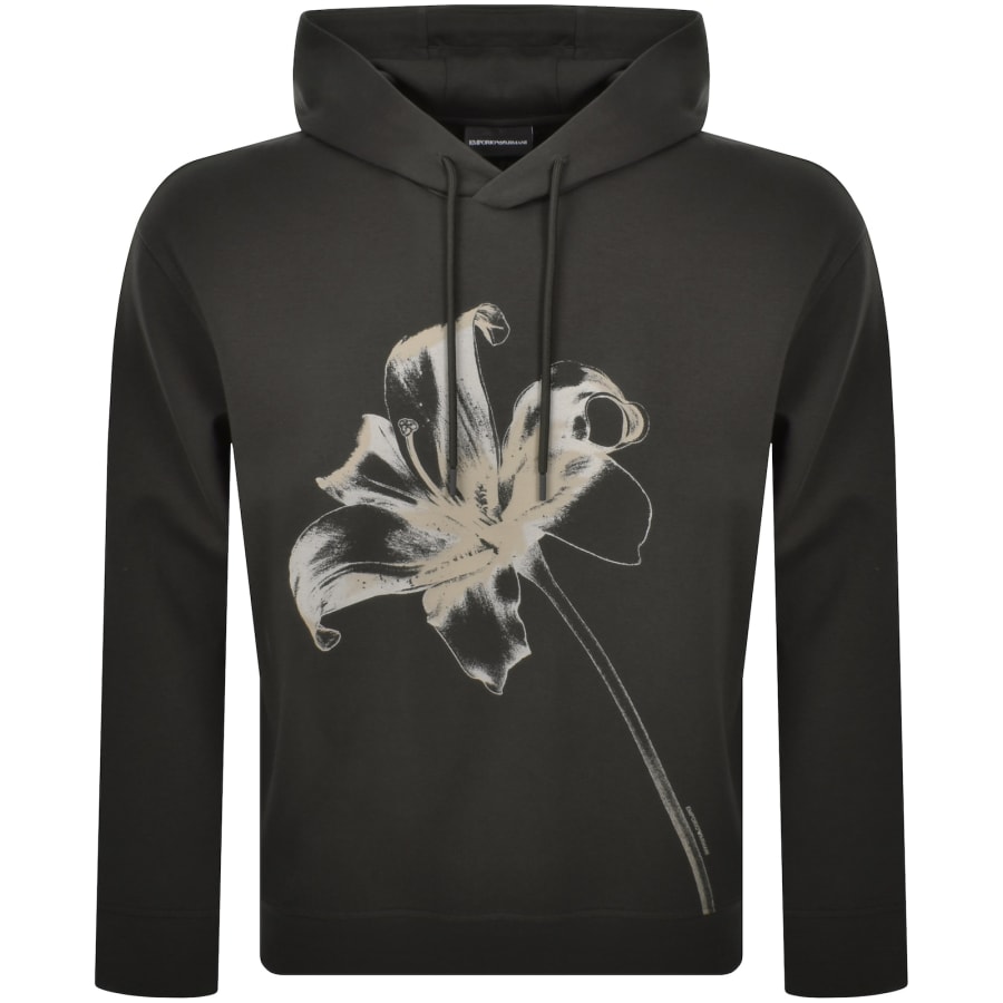 Image number 1 for Emporio Armani Printed Hoodie Black