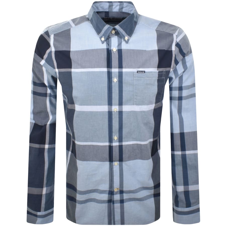 Image number 1 for Barbour Harris Check Long Sleeved Shirt Blue