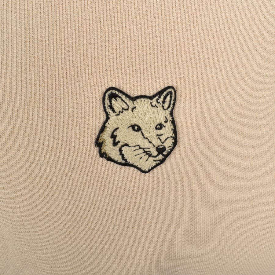 Image number 3 for Maison Kitsune Fox Head Patch Sweatshirt Beige