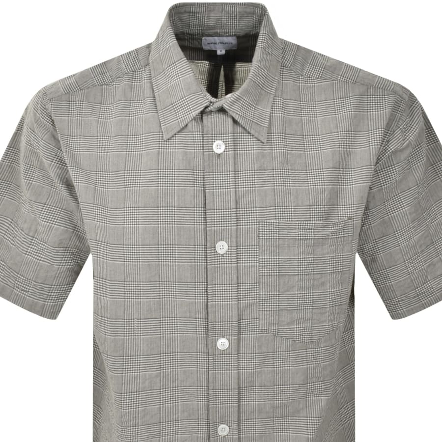 Image number 2 for Norse Projects Oversized Check Shirt Moss Green