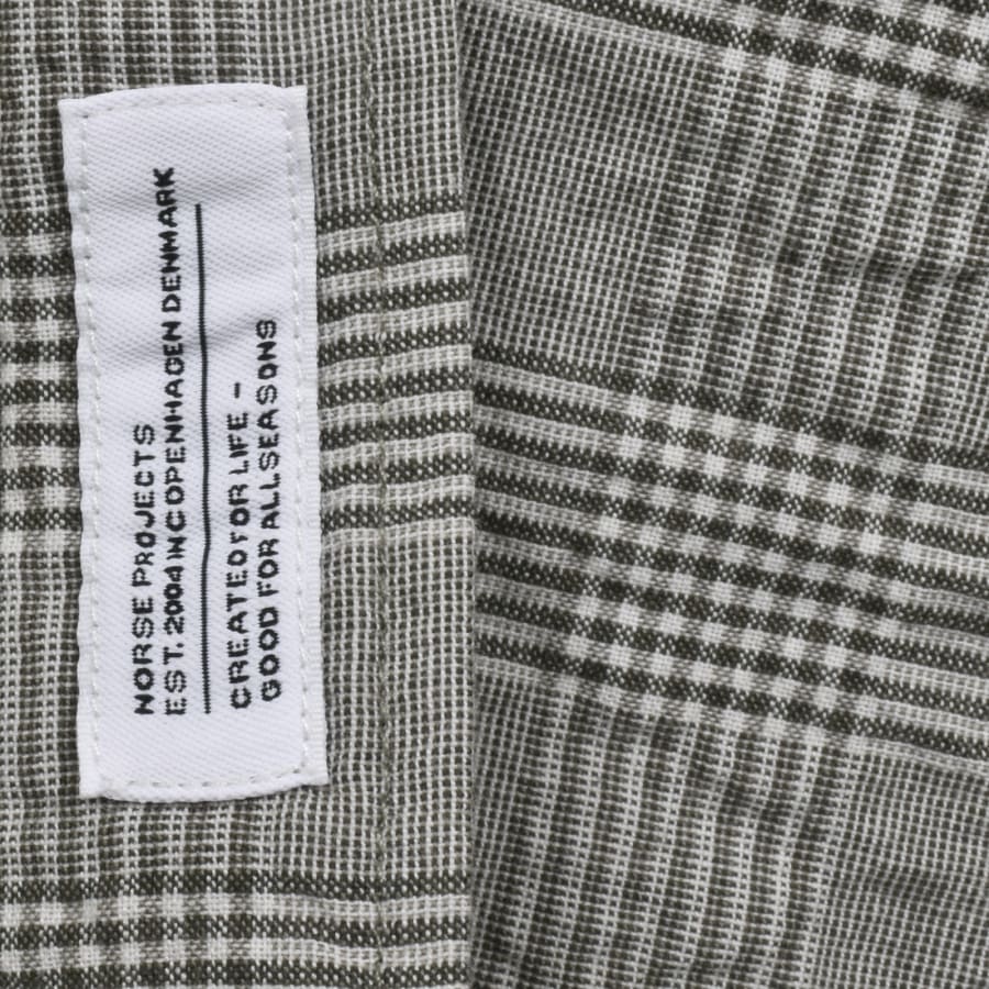 Image number 4 for Norse Projects Oversized Check Shirt Moss Green