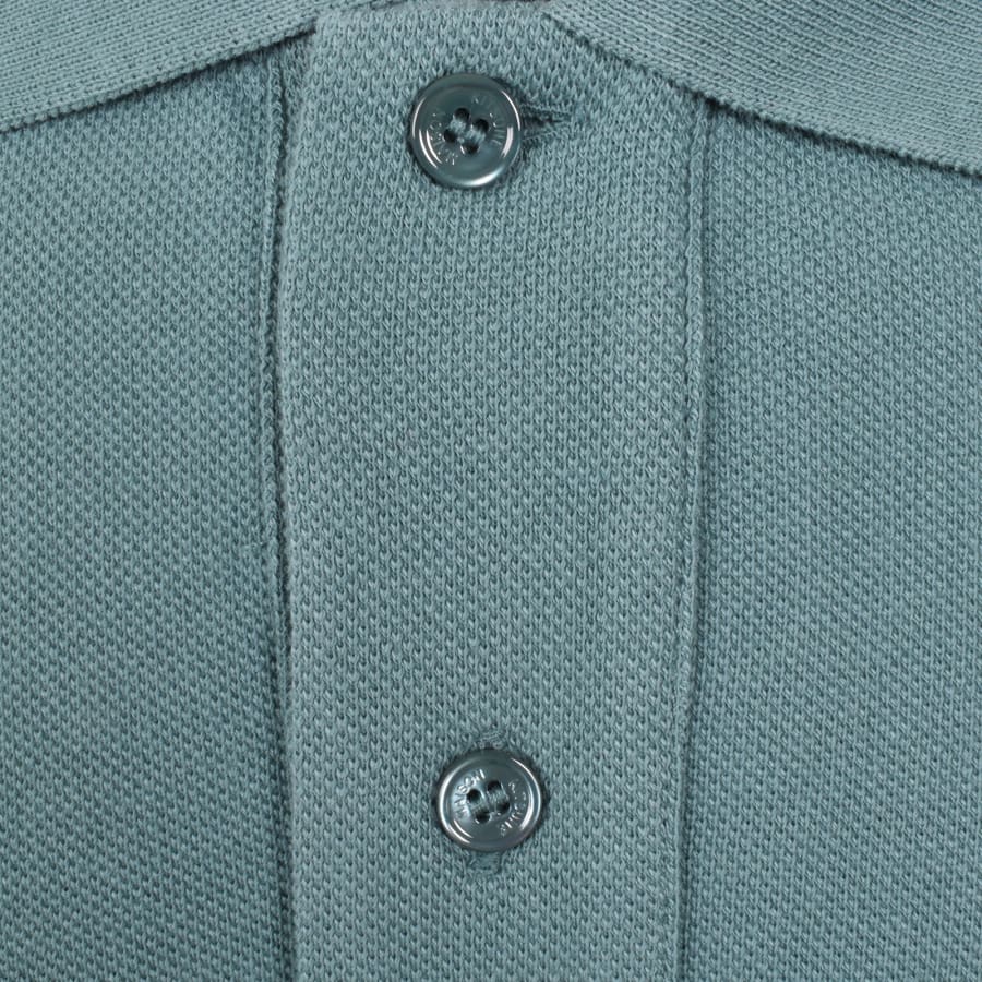 Image number 4 for Maison Kitsune Fox Head Polo T Shirt Blue