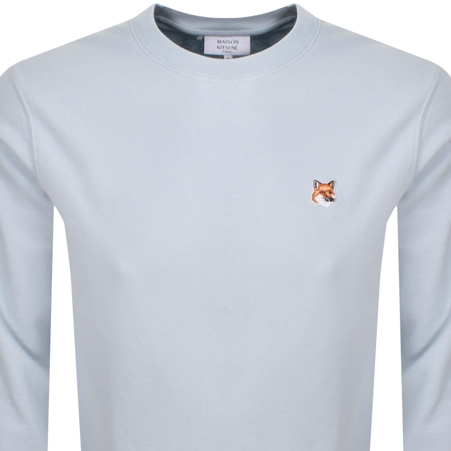 Image number 2 for Maison Kitsune Fox Head Patch Sweatshirt Blue