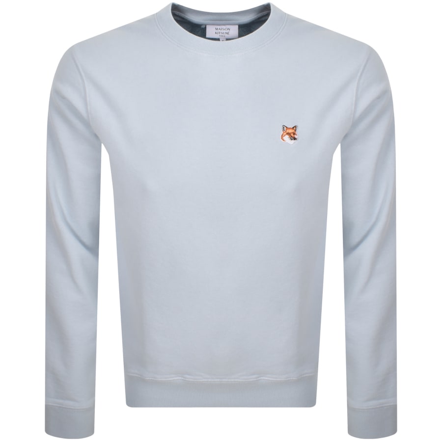 Image number 1 for Maison Kitsune Fox Head Patch Sweatshirt Blue