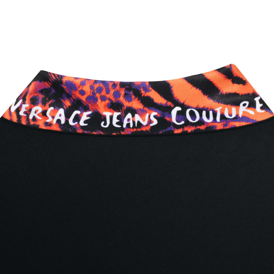 Image number 5 for Versace Jeans Couture Animal Collar Polo Black