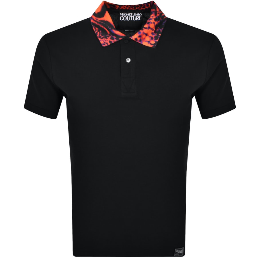 Image number 1 for Versace Jeans Couture Animal Collar Polo Black