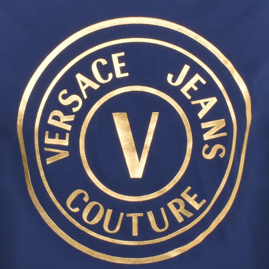 Image number 3 for Versace Jeans Couture Foil Logo T Shirt Blue