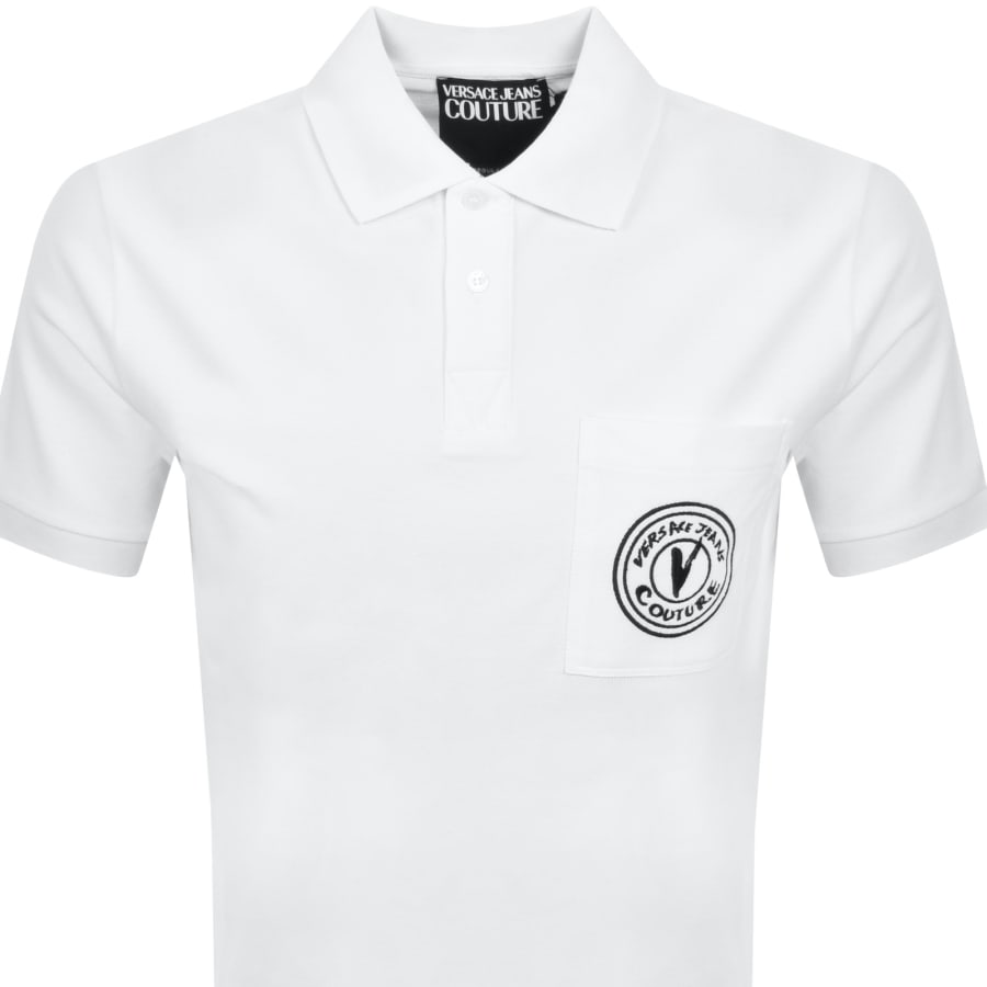 Image number 2 for Versace Jeans Couture V Emblem Polo White