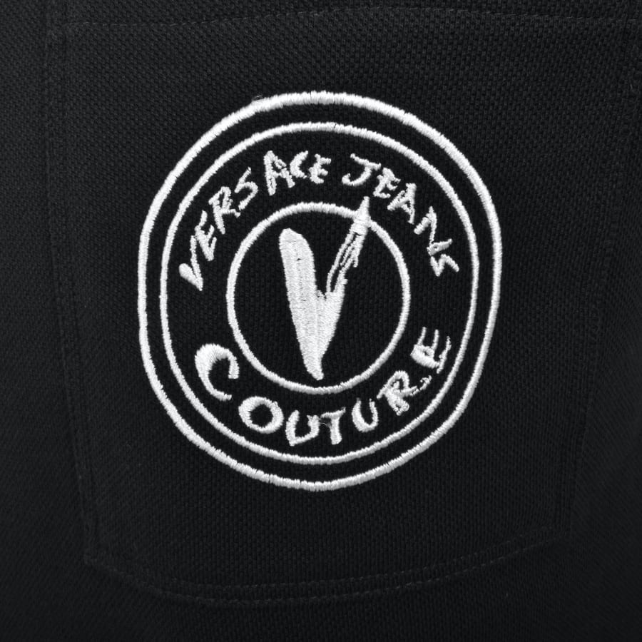Image number 3 for Versace Jeans Couture V Emblem Polo Black