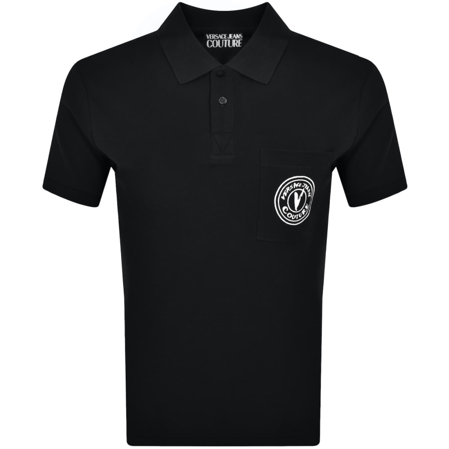 Image number 1 for Versace Jeans Couture V Emblem Polo Black