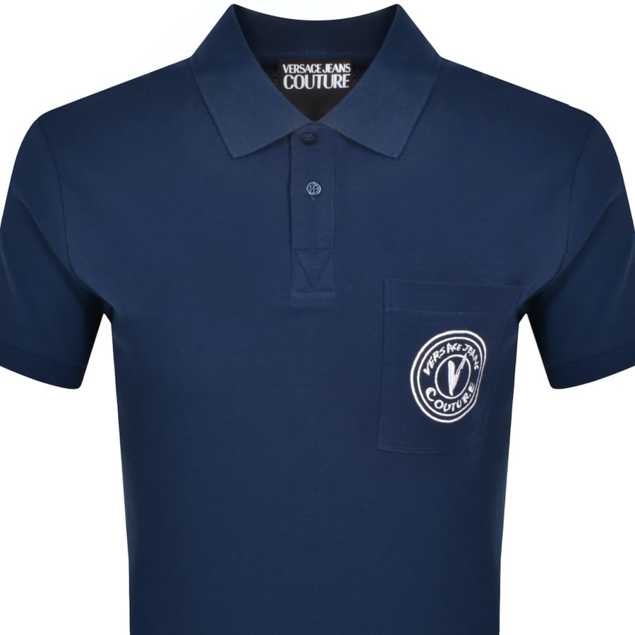 Image number 2 for Versace Jeans Couture V Emblem Polo Blue