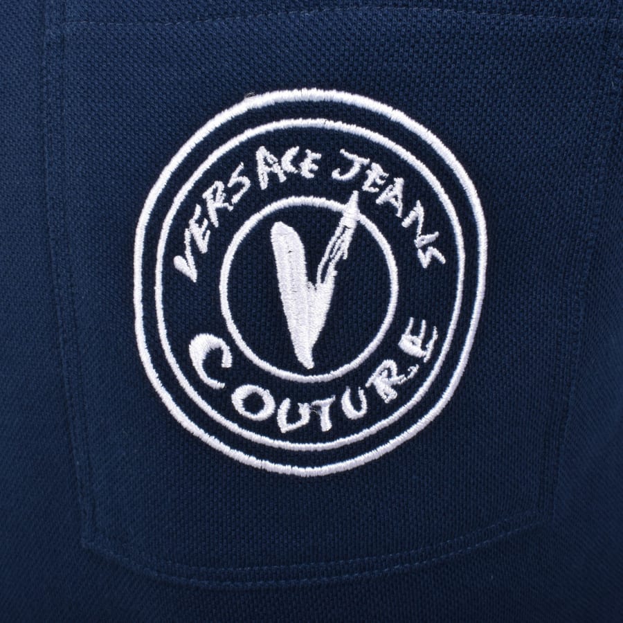 Image number 3 for Versace Jeans Couture V Emblem Polo Blue