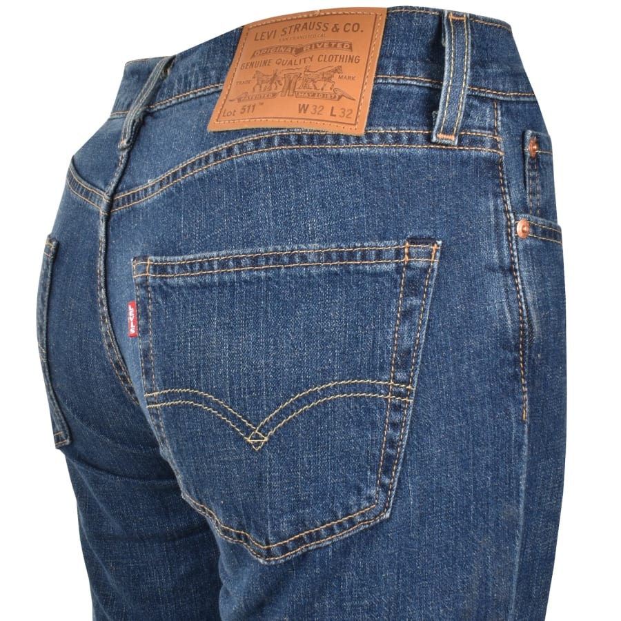 Image number 4 for Levis 511 Slim Fit Jeans Part The Sea Blue