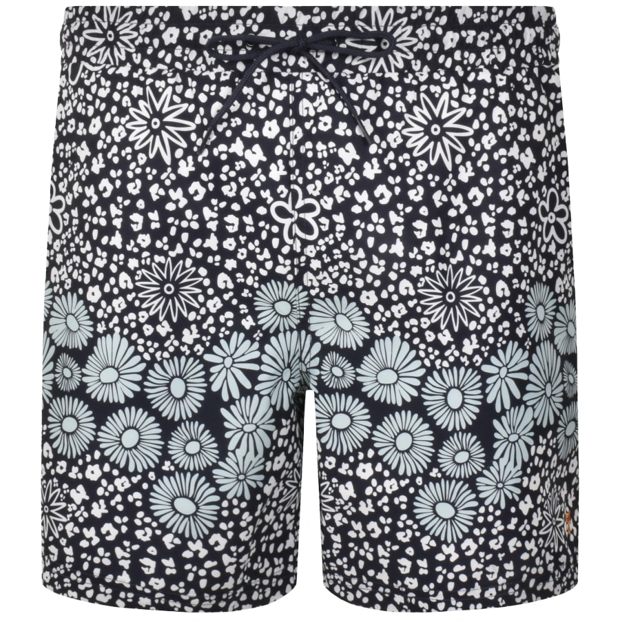 Image number 2 for Farah Colbert Flower Print Swim Shorts Navy