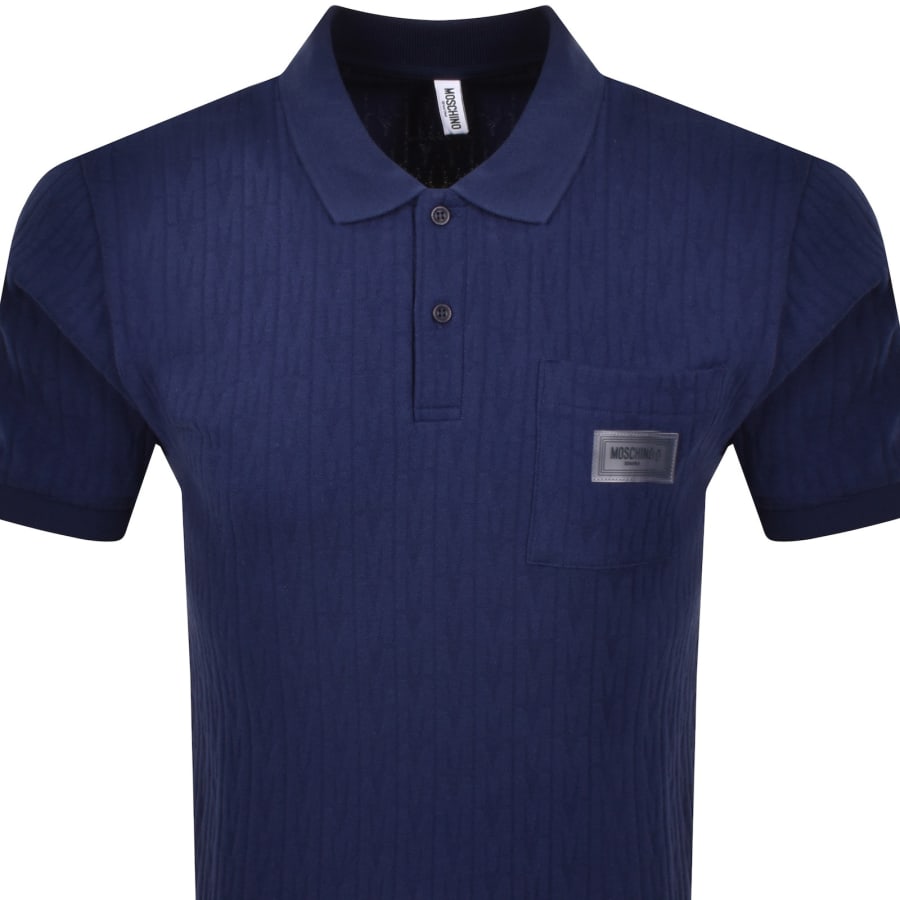 Image number 2 for Moschino Swim Short Sleeved Polo T Shirt Blue