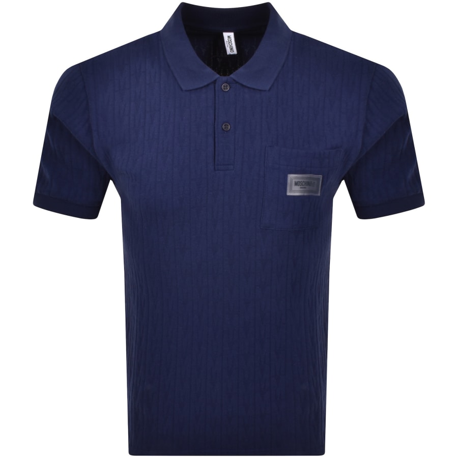 Image number 1 for Moschino Swim Short Sleeved Polo T Shirt Blue