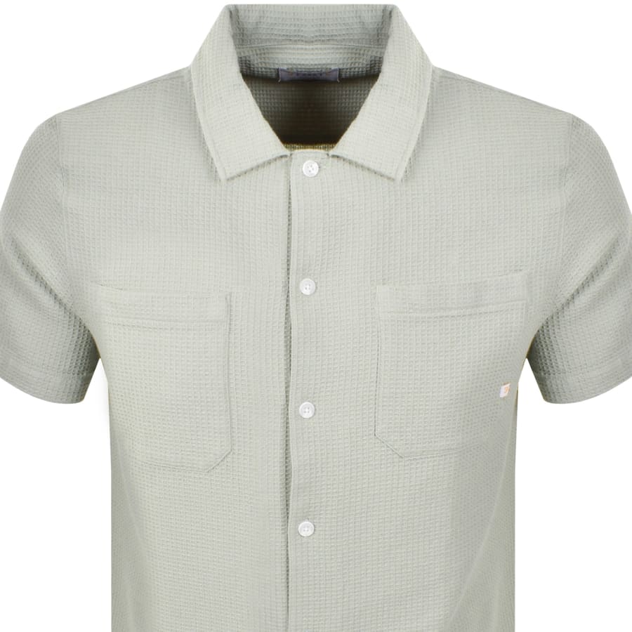 Image number 2 for Farah Judson Waffle Shirt Grove Green