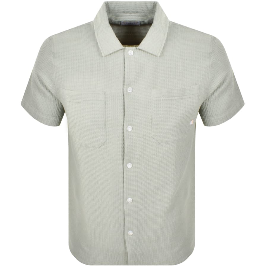 Image number 1 for Farah Judson Waffle Shirt Grove Green