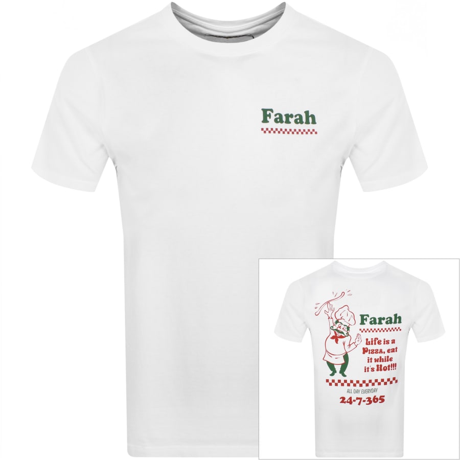 Image number 1 for Farah Powis Graphic T Shirt White