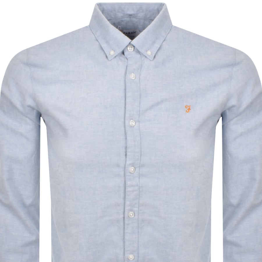 Image number 2 for Farah Steen Long Sleeve Shirt Powder Blue
