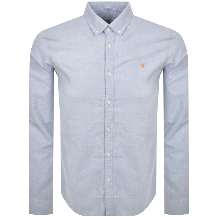 Image number 1 for Farah Steen Long Sleeve Shirt Powder Blue