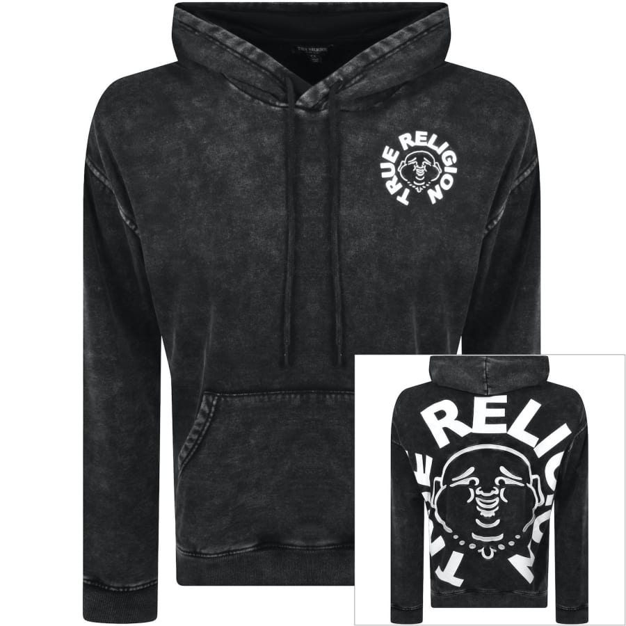 Image number 1 for True Religion Face Hoodie Black