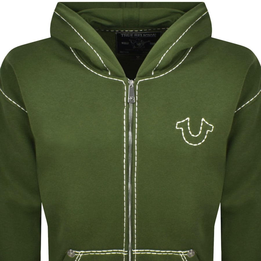 Image number 3 for True Religion Full Zip Hoodie Green