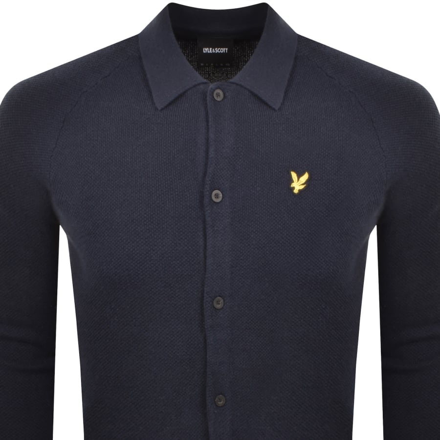 Image number 2 for Lyle And Scott Linen Blend Knitted Shirt Navy