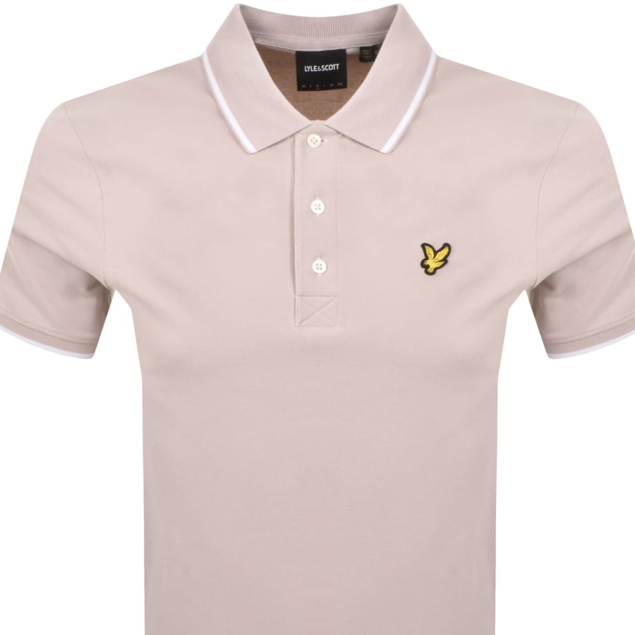 Image number 2 for Lyle And Scott Tipped Polo T Shirt Pink Salt