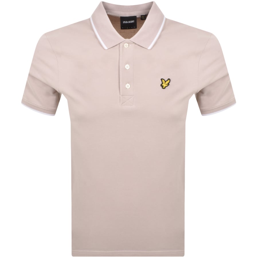 Image number 1 for Lyle And Scott Tipped Polo T Shirt Pink Salt