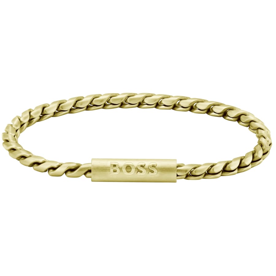 Image number 1 for BOSS Doran Braided Chain Bracelet Gold