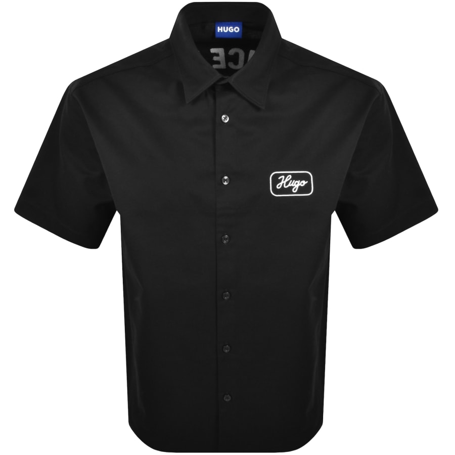 Image number 2 for HUGO Blue Ebronn Short Sleeve Shirt Black
