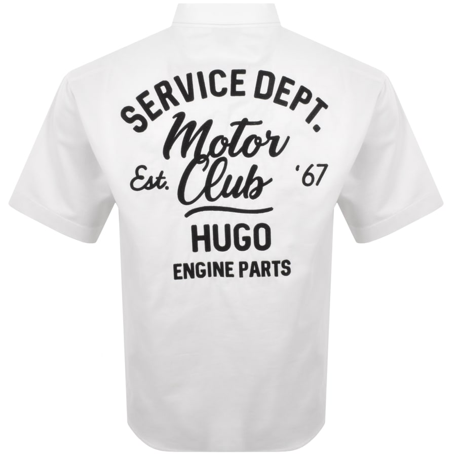 Image number 5 for HUGO Blue Ebronn Short Sleeve Shirt White