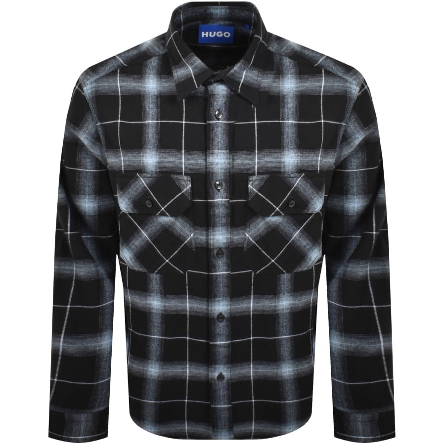 Image number 1 for HUGO Blue Ebolt Overshirt Black