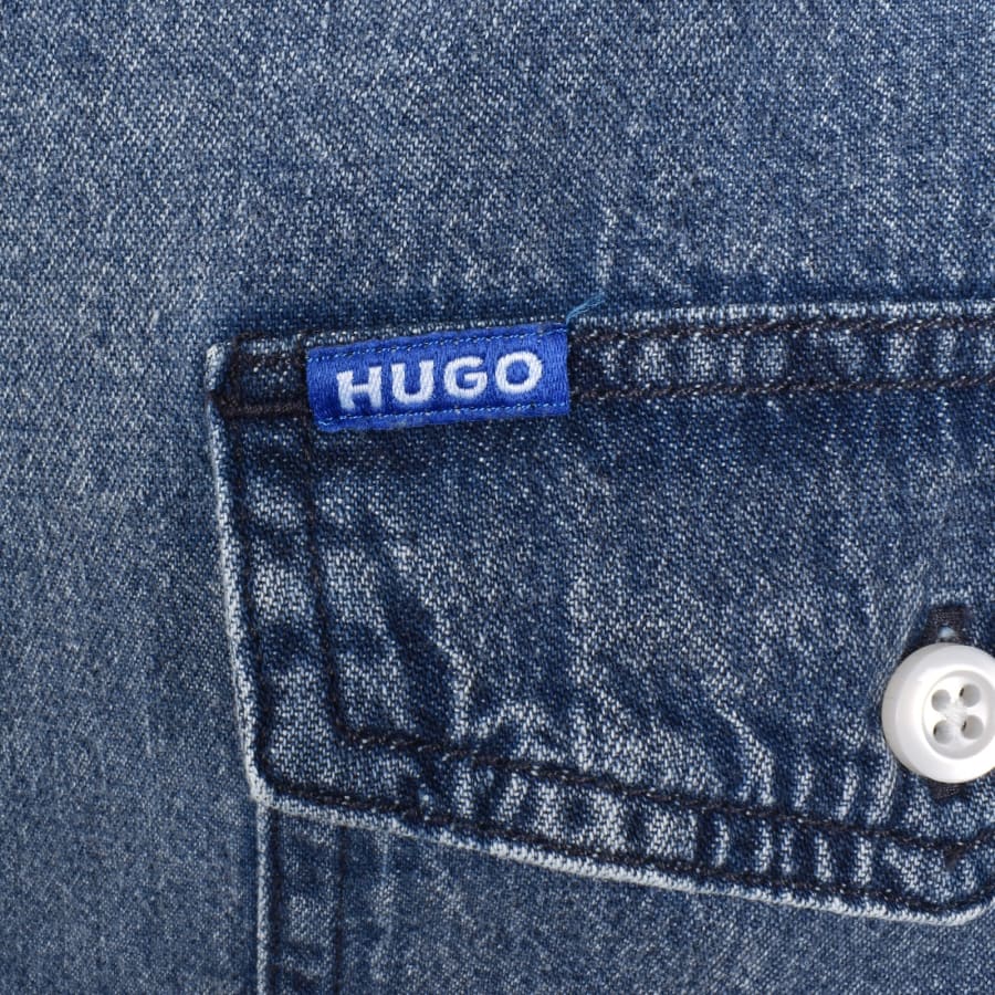 Image number 3 for HUGO Blue Ebino Long Sleeve Shirt Blue