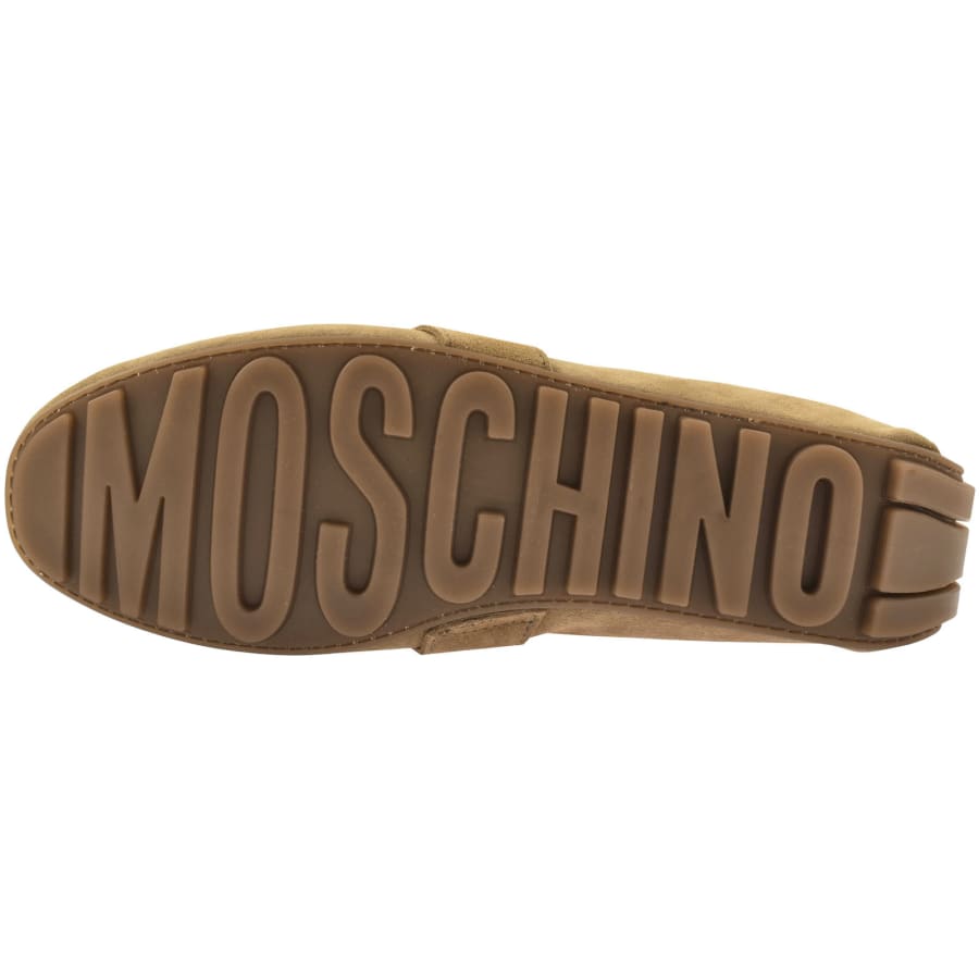 Image number 5 for Moschino Suede Driver Shoes Beige