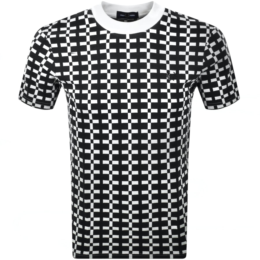 Image number 1 for Fred Perry Geometric T Shirt Snow White