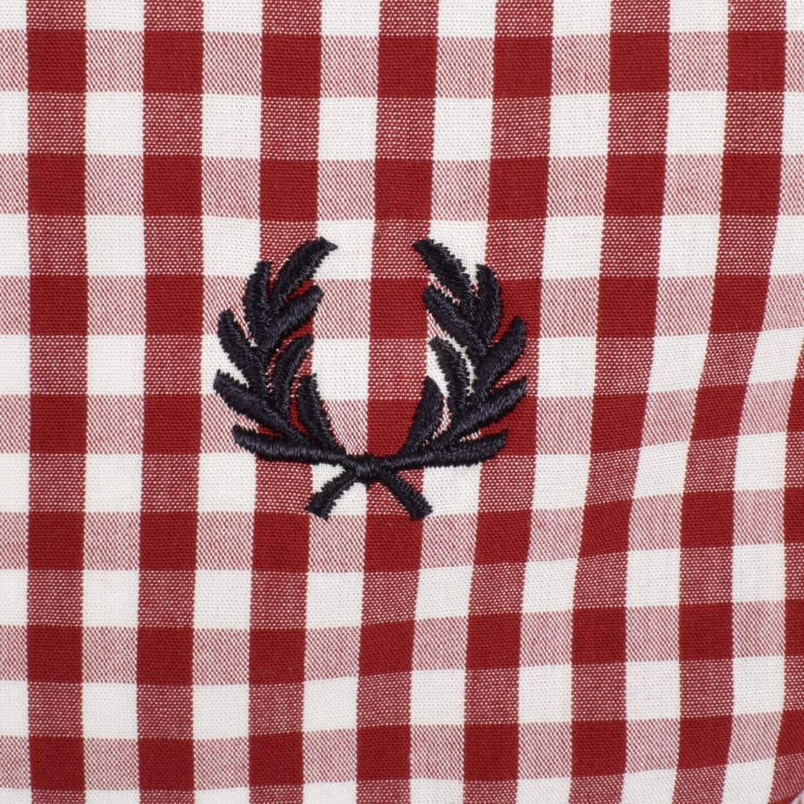Image number 3 for Fred Perry Gingham Shirt Burnt Red