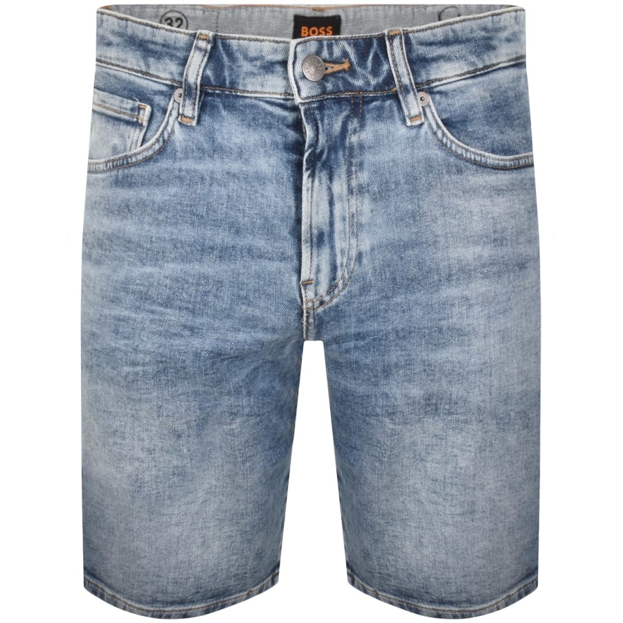 Image number 2 for BOSS Re Maine Regular Fit Denim Shorts Blue