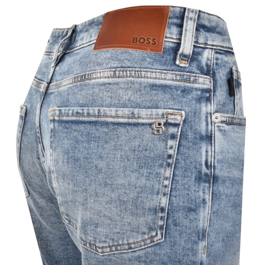 Image number 4 for BOSS Re Maine Regular Fit Denim Shorts Blue