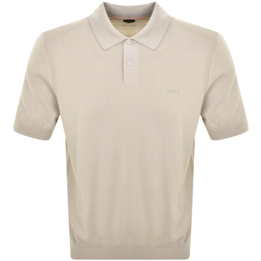 Image number 1 for BOSS Asac P Knit Polo T Shirt Beige